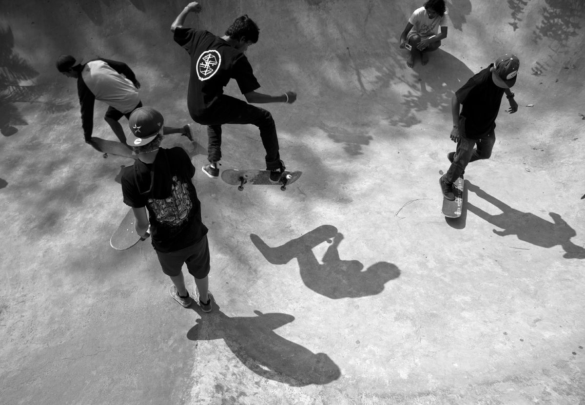 Mumbai street skaters trying the GoAlis bowl at Morjim, Goa. Hari Adivarekar Photography