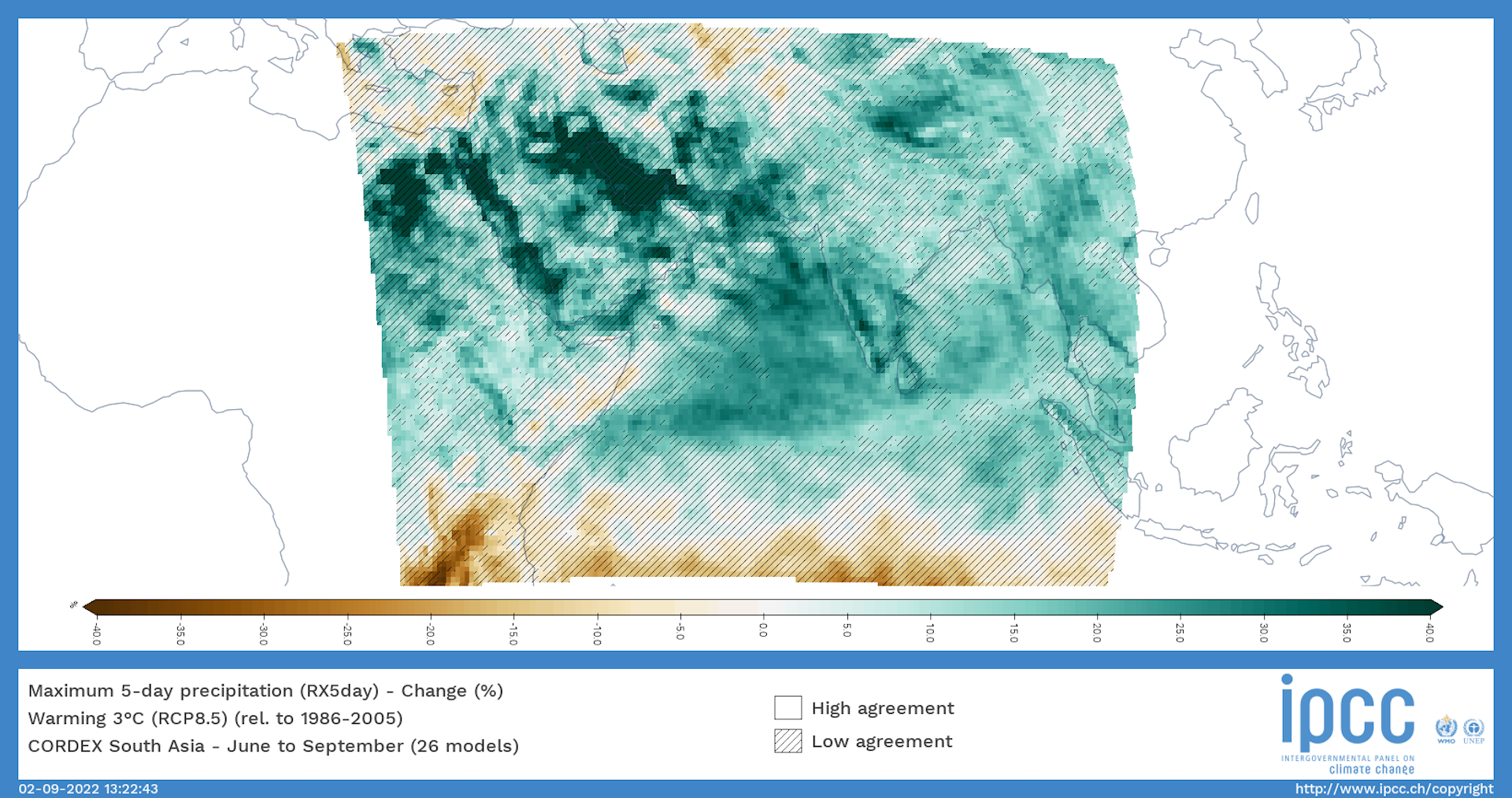 Indian Ocean and South Asia map shaded