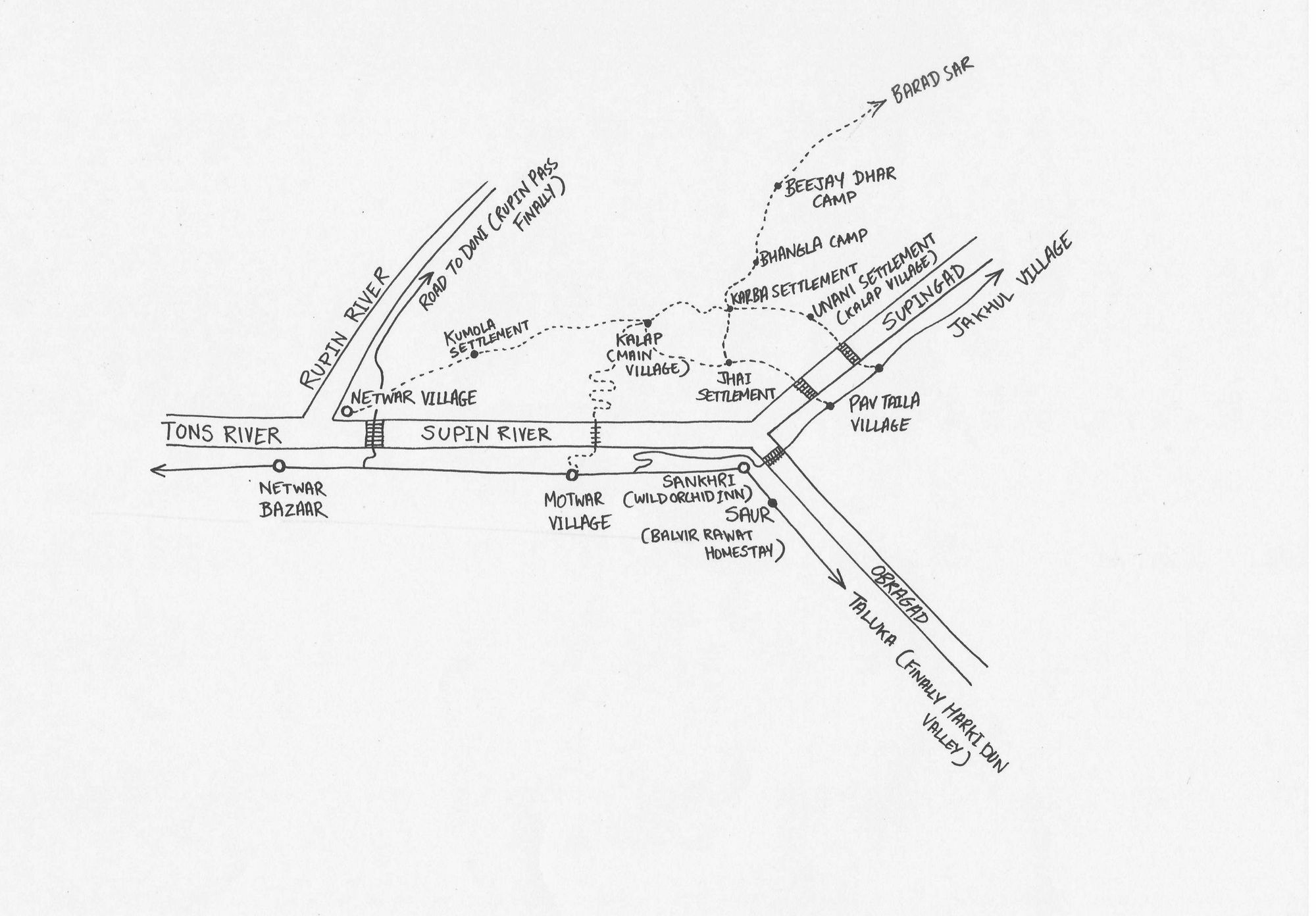 Map of the village of Kalap (Courtesy Anand Sankar) Illustration by Dhruv Vyas