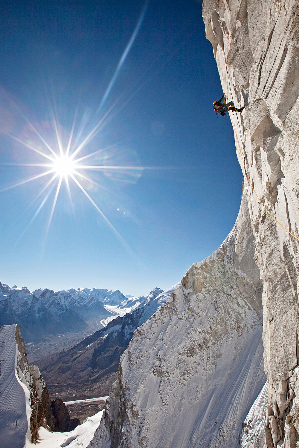 Renan Ozturk jumaring up the fixed lines past the "House of Cards" pitch to the high point on day 6 of the climb.