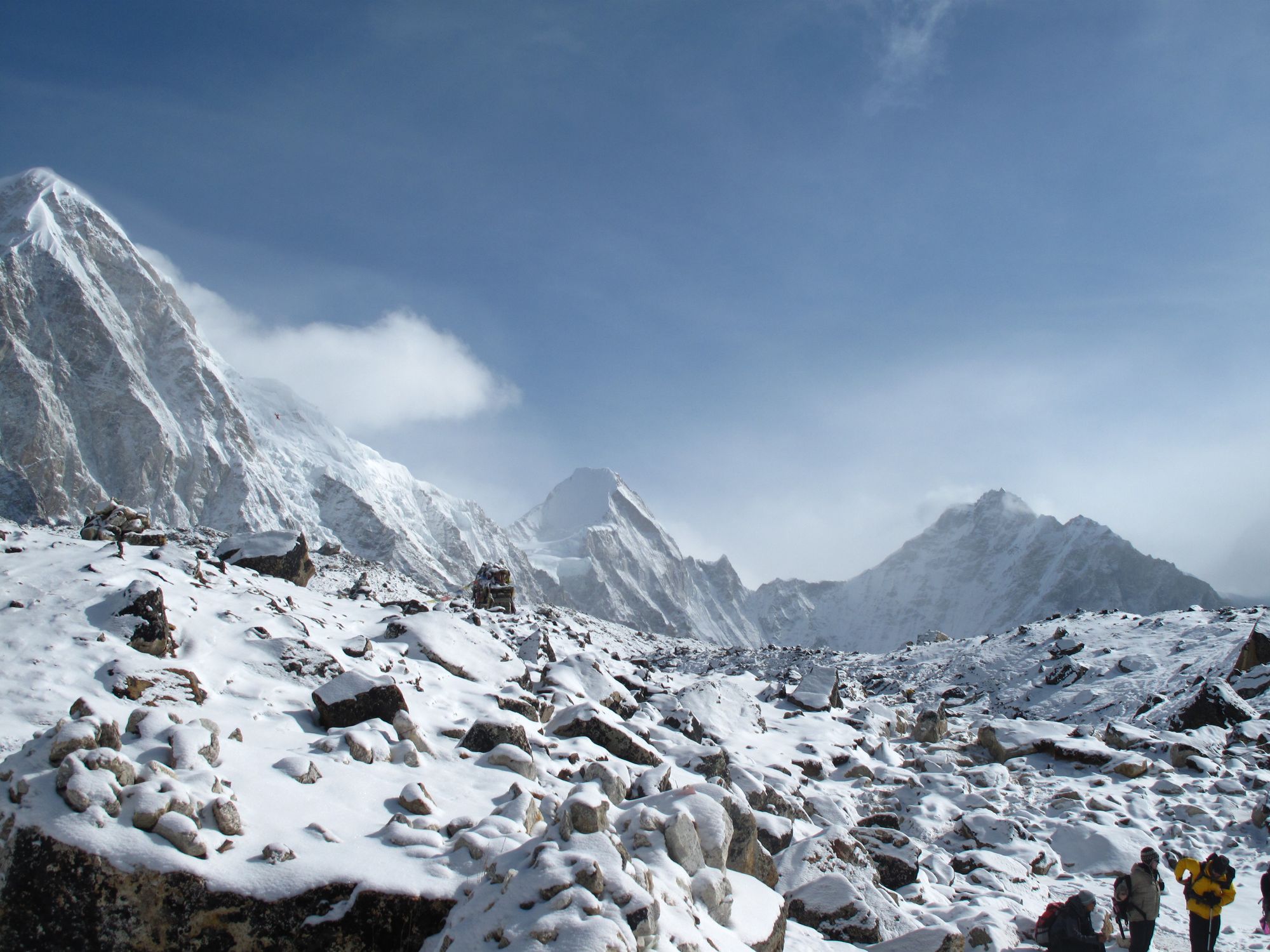 Approach to Everest Base Camp with Lingtran in the far centre Photo © Adam Storck