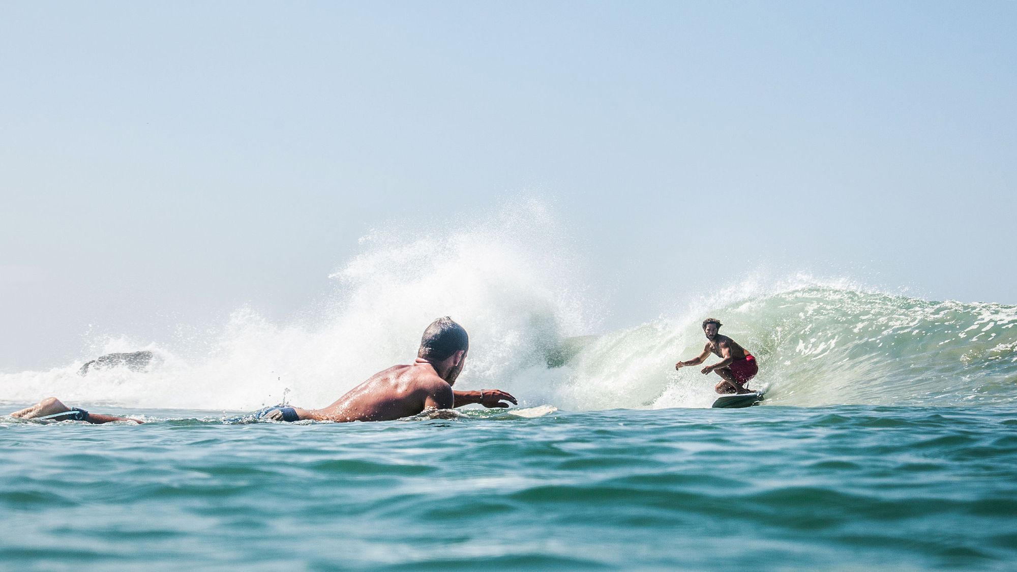 Franco negotiates a wave at Edawa beach. PHOTO: Berta Tilmante