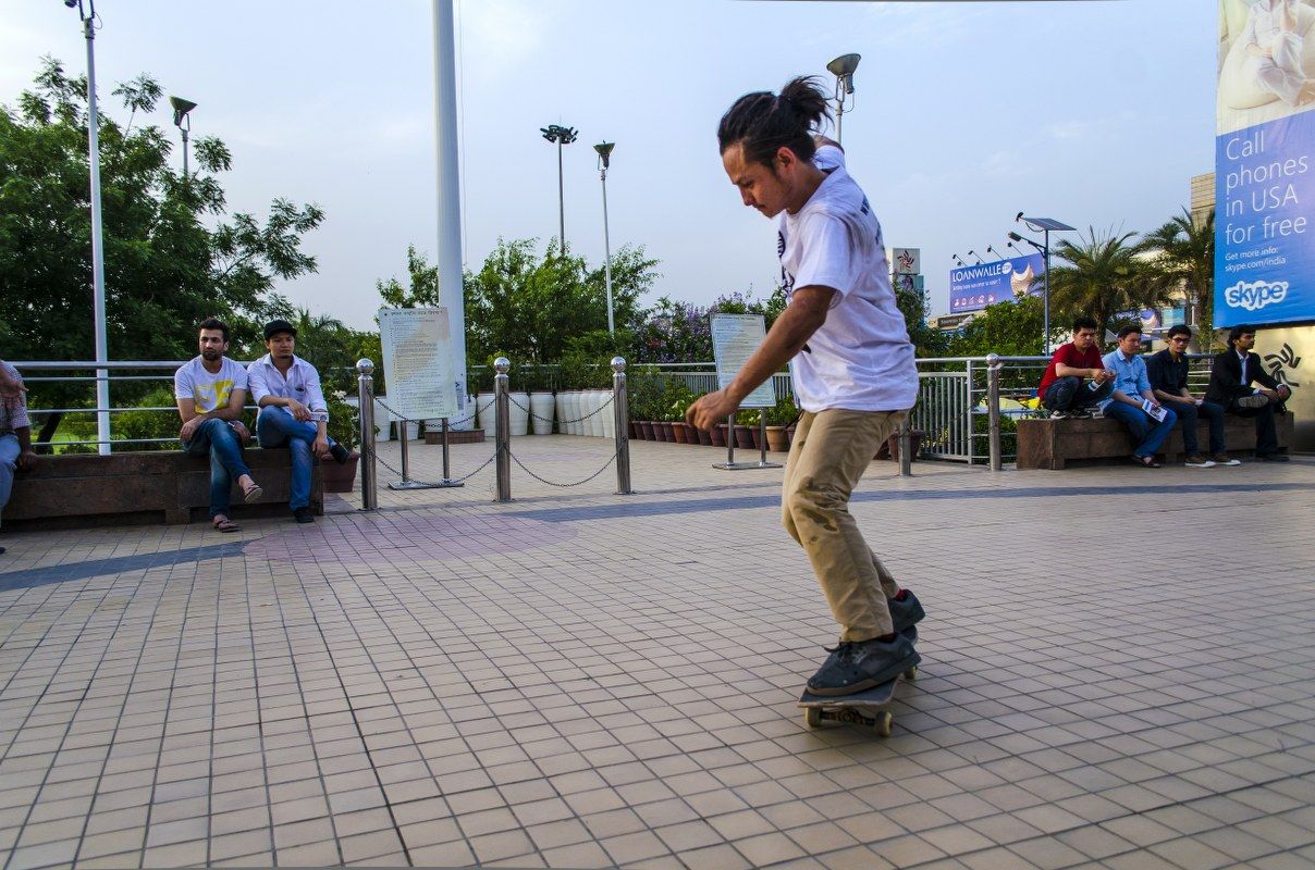 Amit Subba performing at a skate event in Saket, Delhi