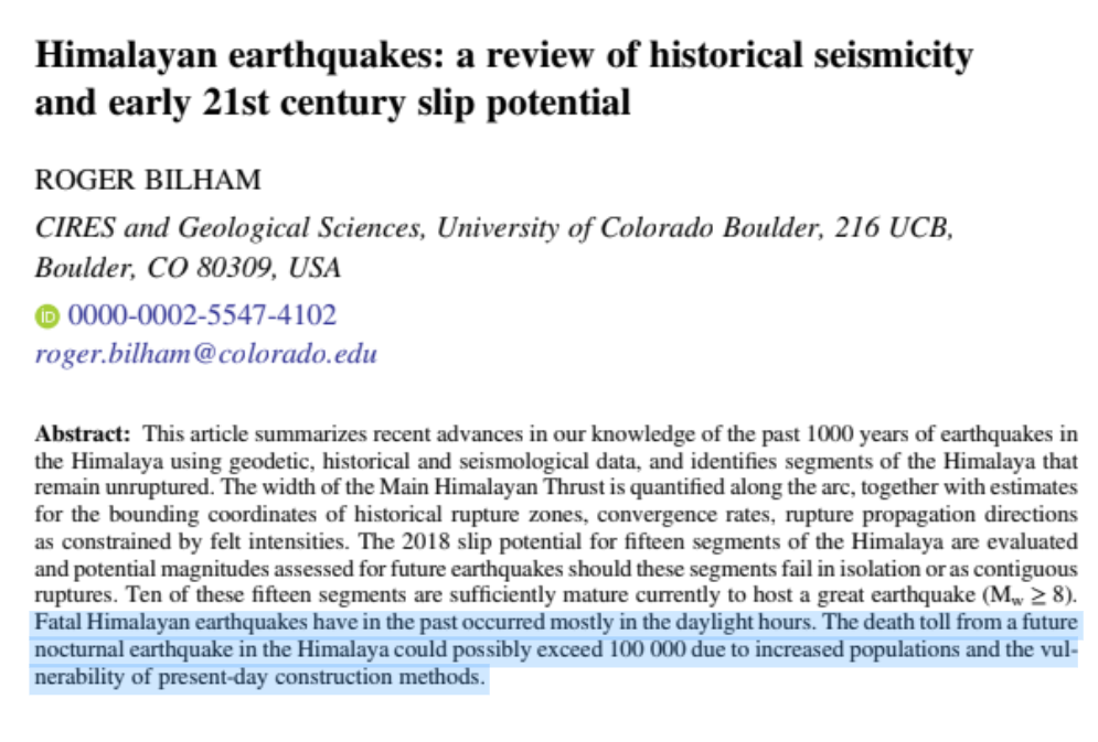 Himalayan Seismicity_Roger Bilham