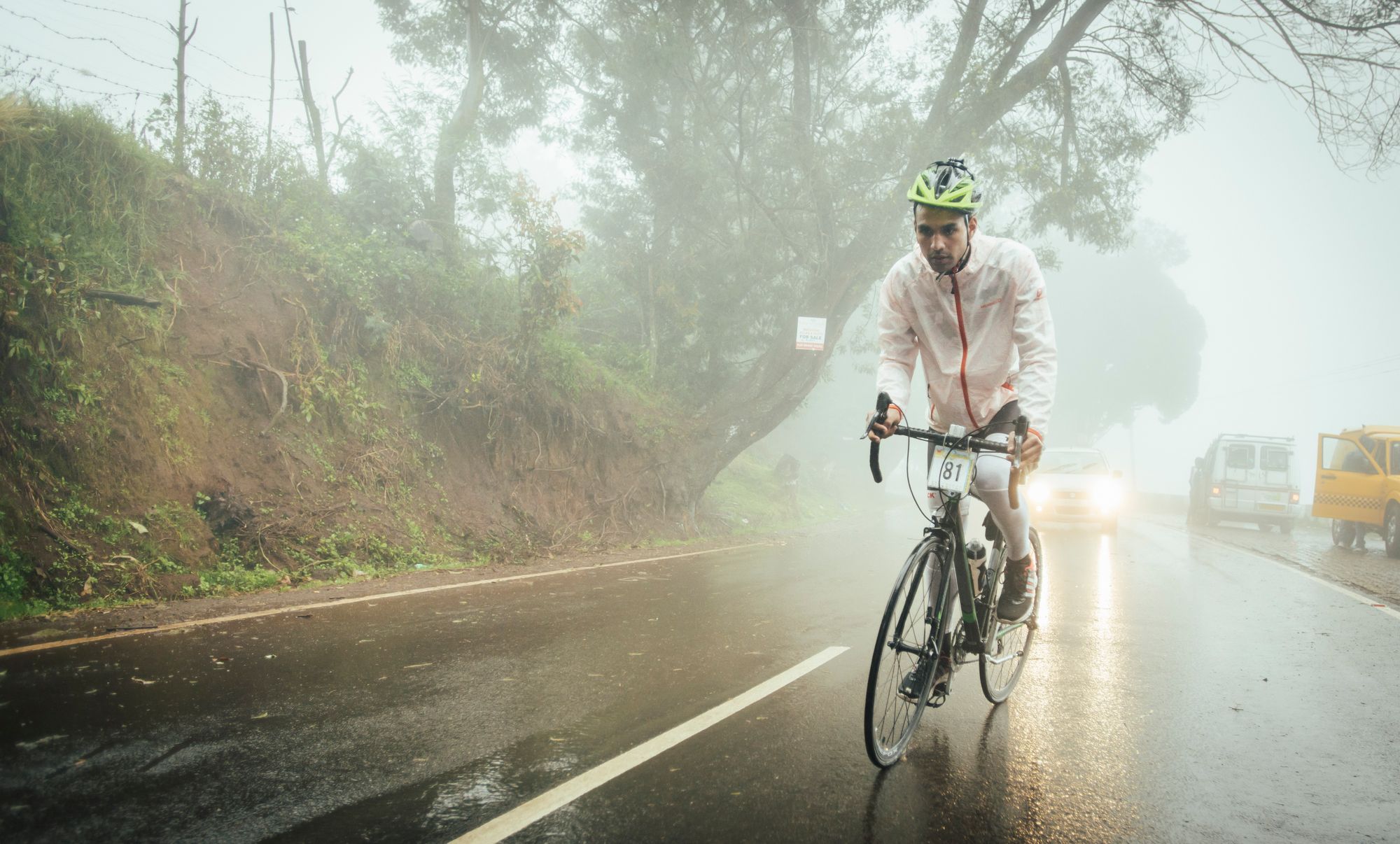 Yogesh fighting it out on the cold n rainy day around ooty